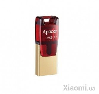 USB флеш накопитель Xiaomi Apacer 64GB AH180 Red Type-C Dual USB 3.1 (AP64GAH180R-1)